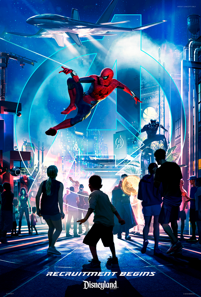 The full concept art poster for Marvel’s Disneyland expansion.